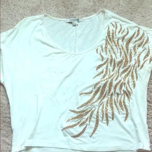Forever 21 white cropped blouse (s)